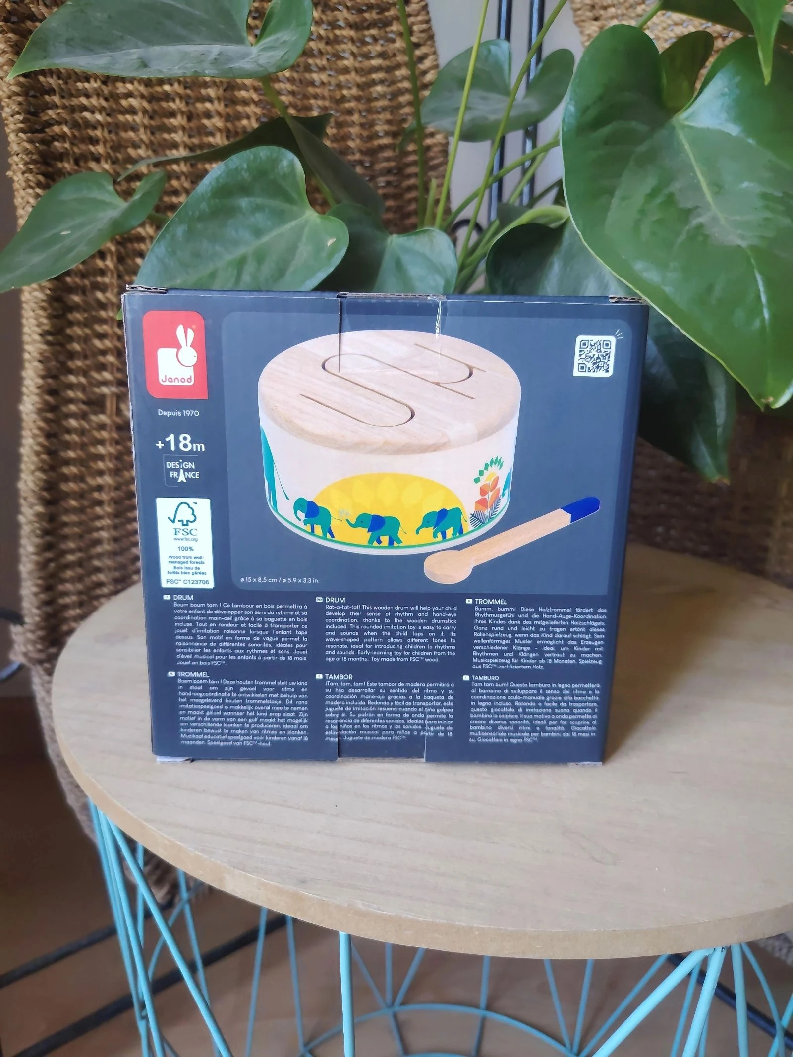 Tambor de madera Janod nuevo – photo 3